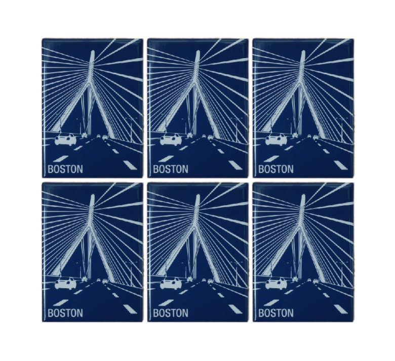 Six count of Boston Zakim Bridge Fridge Magnets